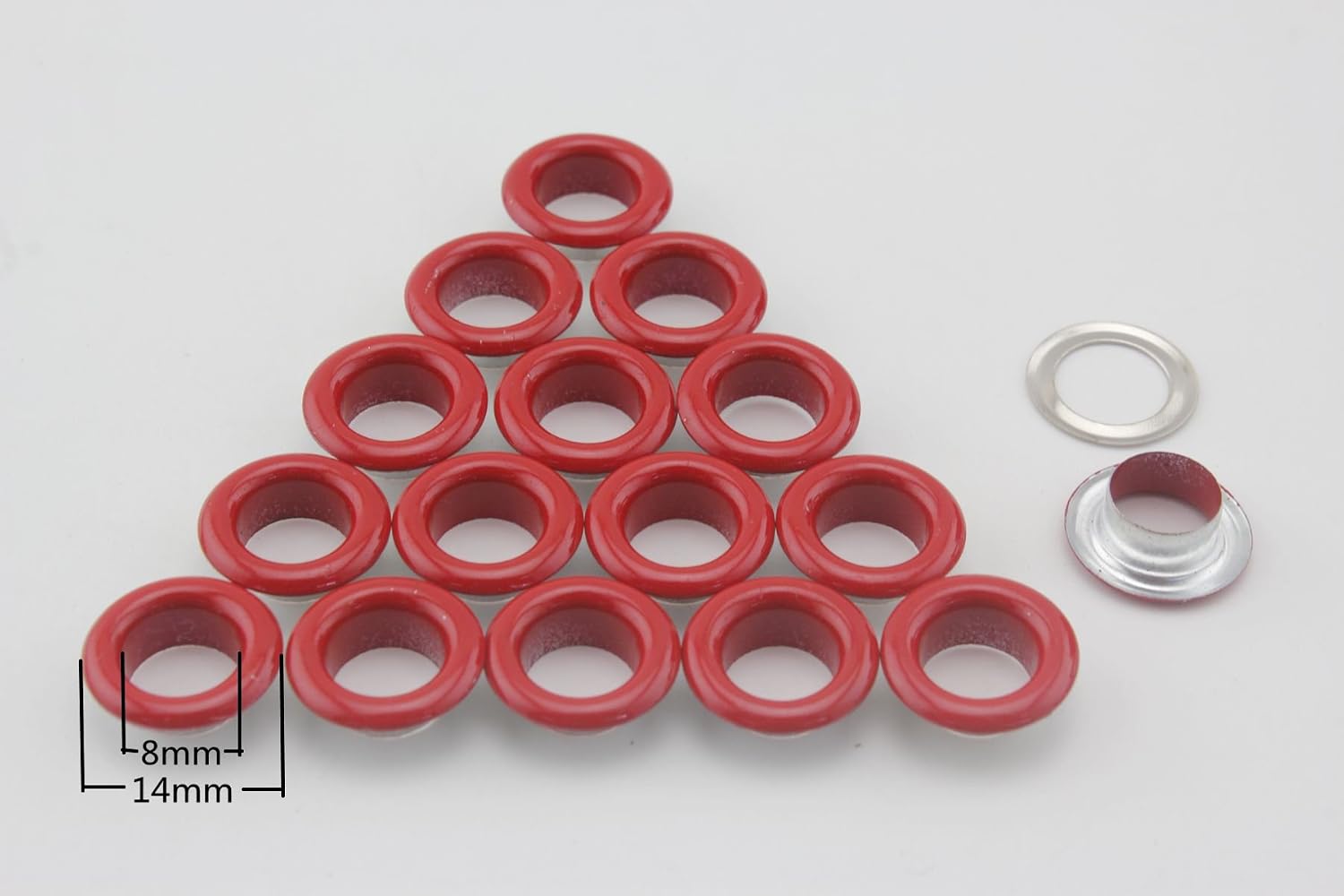 3dancraftit Iron Round Eyelets Grommets and washers for Leather Purse Shoe Paper DIY Crafts Inner Size 5/16 Inch / 8mm Red AC26