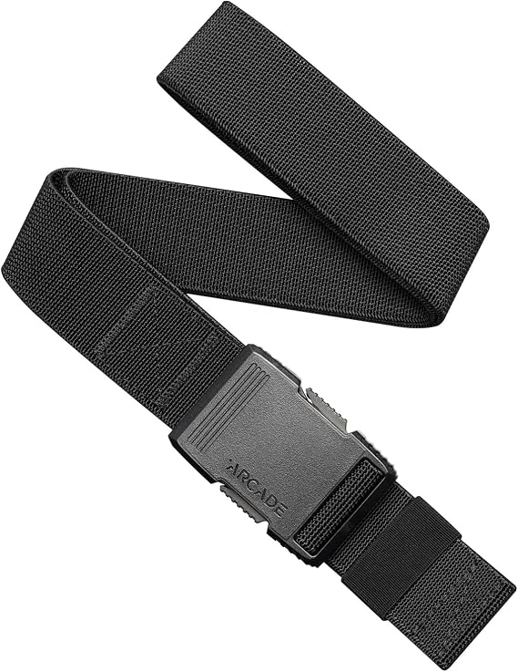 Arcade Belts Unisex Midnight Belt 3-Piece Bundle: High Grade, Heavy Duty Stretch, Metal Free Buckles - Black