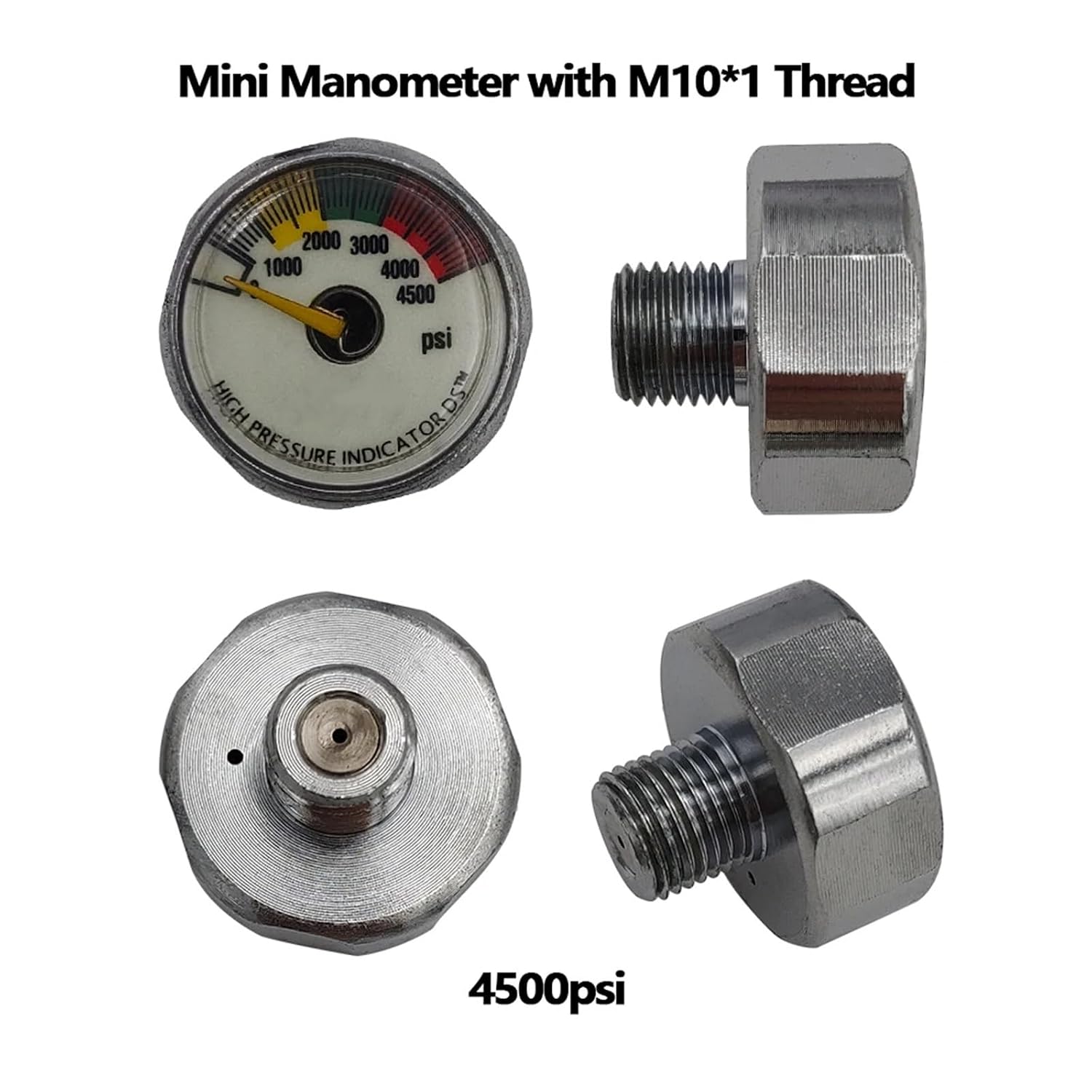 Air Mini Micro Pressure Gauge Manometer M10*1 Threads 600PSI/3500PSI Bull /4000PSI/4500PSI/5000PSI/6000PSI/30/40Mpa for Cricket(3500psi Bull)