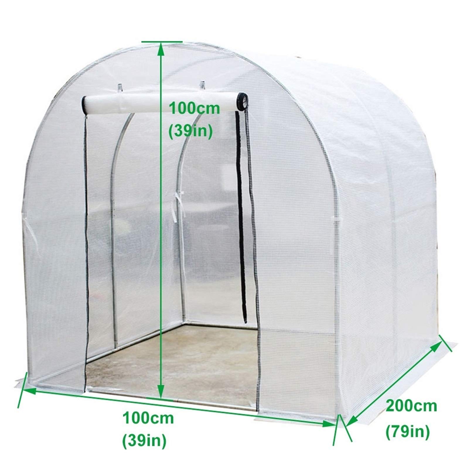 Serra da Balcone Giardino Tunnel Grande Serra da Esterno con Telaio in Acciaio Resistente, Inverno Giardino Serre Polytunnel Casa Calda per Piante di Pomodoro (Size : W100 x H100 x L200cm)