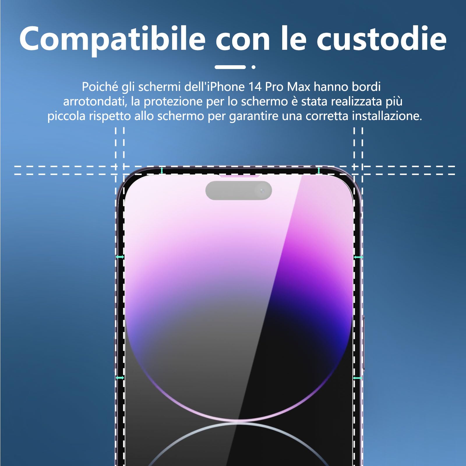 NEW'C 3 Pezzi, Vetro Temperato per iPhone 14 Pro Max (6,7 Pollici), Pellicola Prottetiva Anti Graffio, Anti-Impronte, Senza Bolle, Durezza 9H, 0,33mm Ultra Trasparente, Ultra Resistente