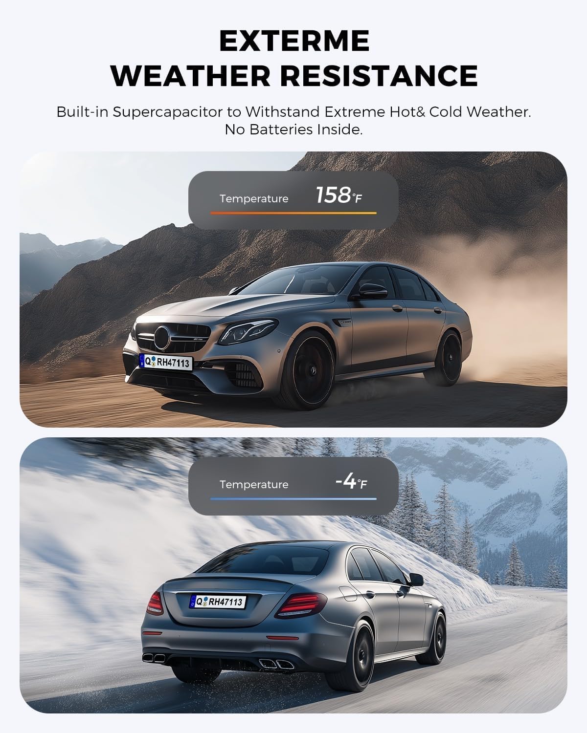 4K Dash Cam Front and Rear, 2 Channel Car Dash Camera with HDR, WiFi 6, Built-in GPS, Night Vision, 170° Wide Angle, G-Sensor, 24H Parking Mode Support, 64GB Card Included