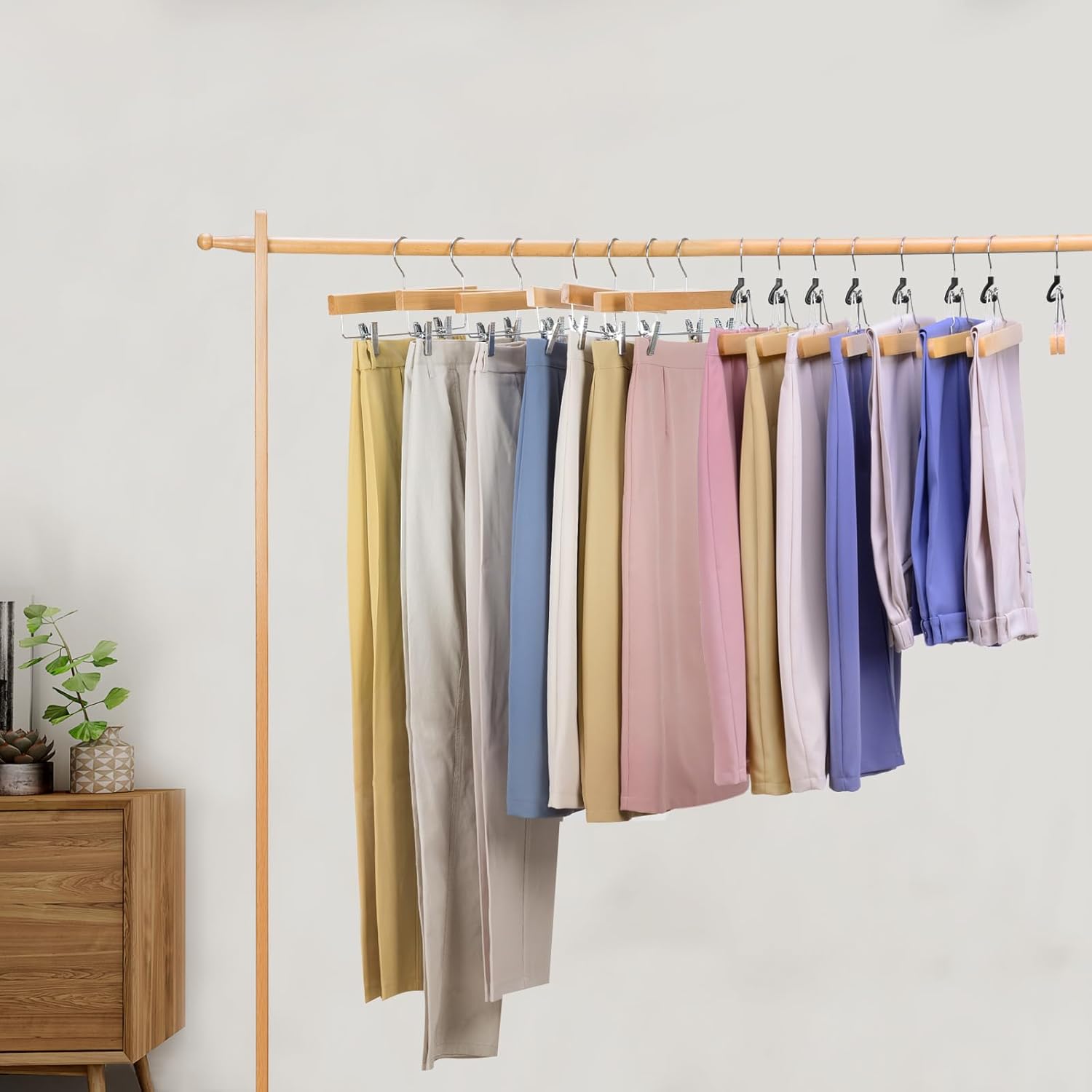 Nature Smile Nature Smile Solid Gugertree Wood Hangers Wooden Coat Suits Pants Hangers for Family Sets