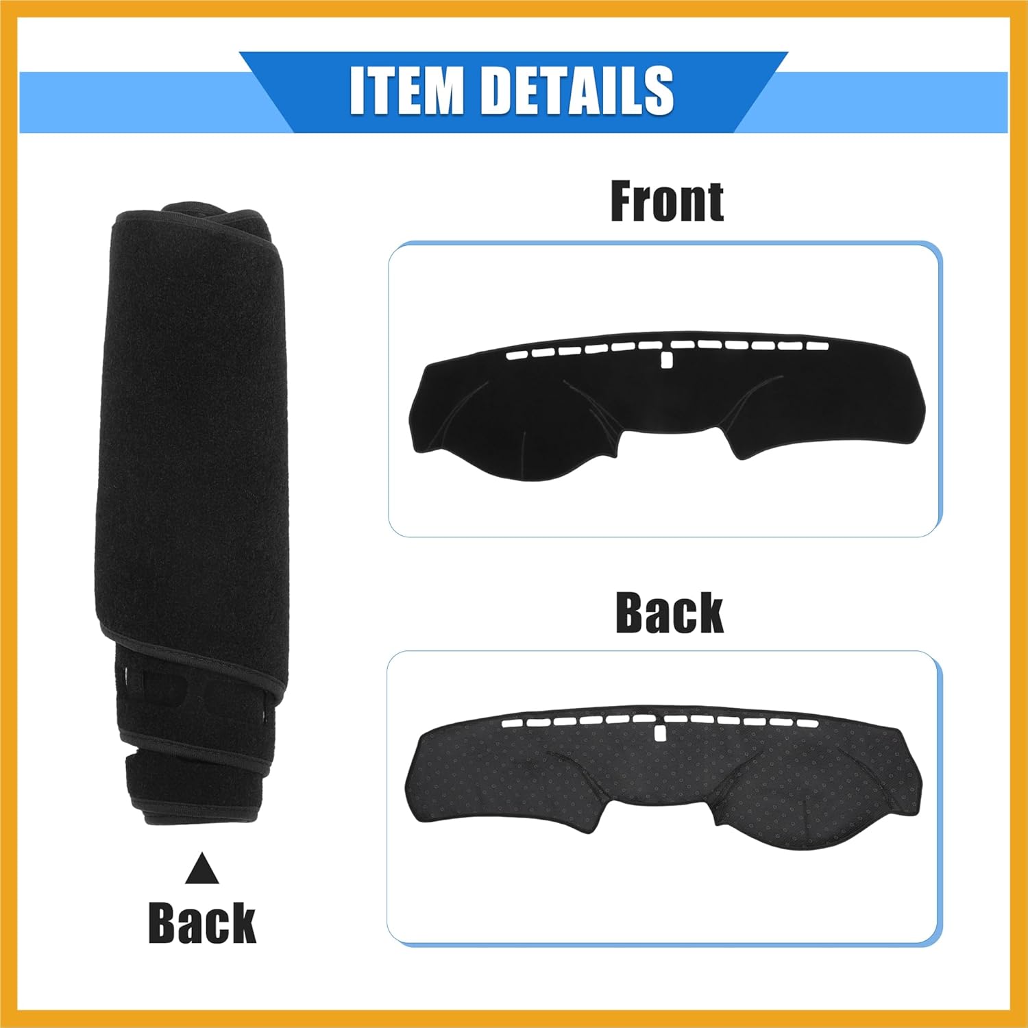 Car Dashboard Cover Compatible for Honda Accord 2008-2013, Protective Polyester Black Center Console Interior Trim Dash Cover Mat Pad Replacement