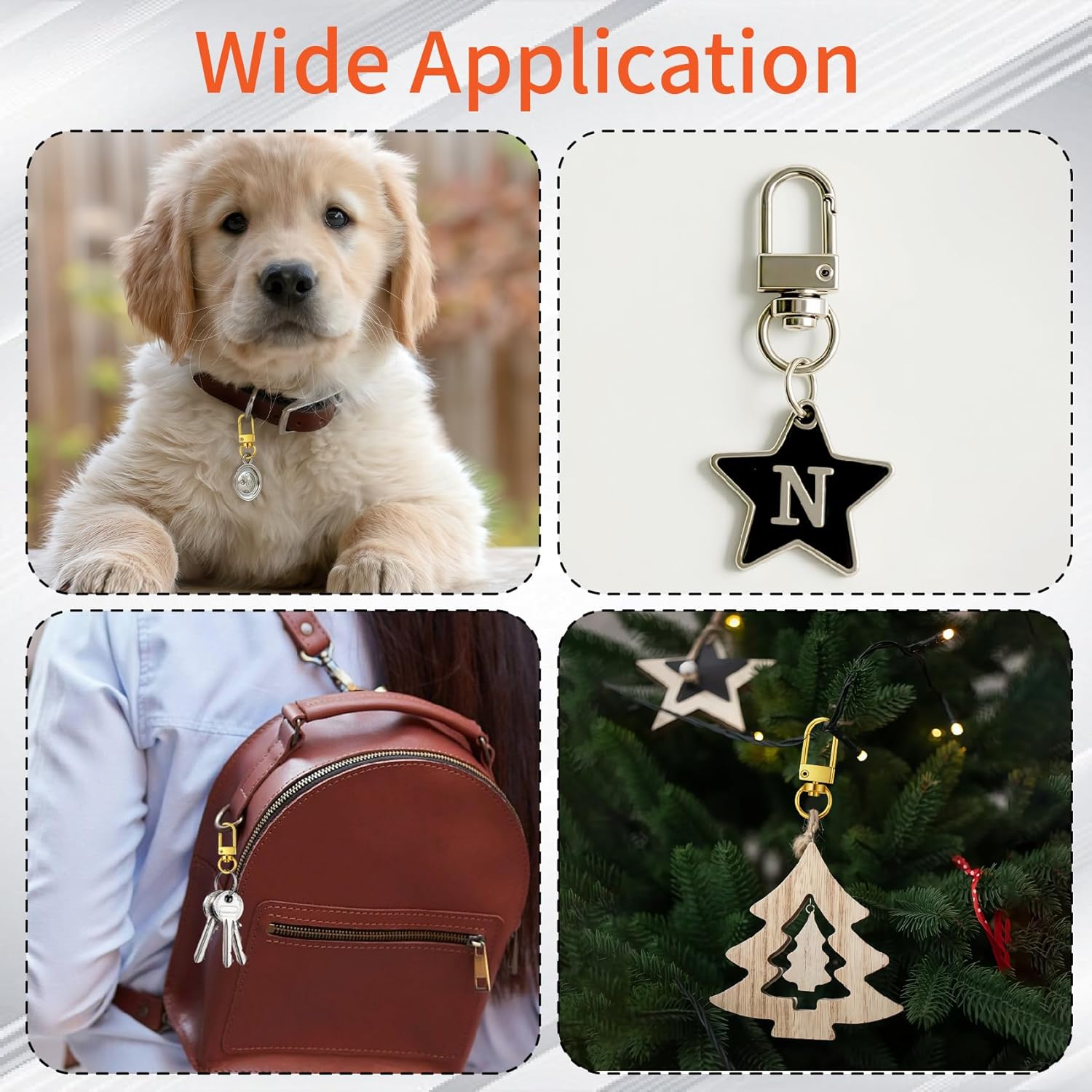 Silver&Gold Lobster Claw Clasps:Swivel Snap Hooks,Metal Lobster Clasp Keychain, 40Pcs Lanyards Snap Hooks for Connector Keychain Jewelry Purse Bags Making Art Crafts Key Rings Accessories - Image 7