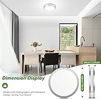 Vista 5 de Lámpara de techo LED de montaje empotrado de 36 W, lámpara de techo LED de 13 pulgadas 3600 LM, lámpara de techo moderna 2700 K/3000 K/4000 K/5000