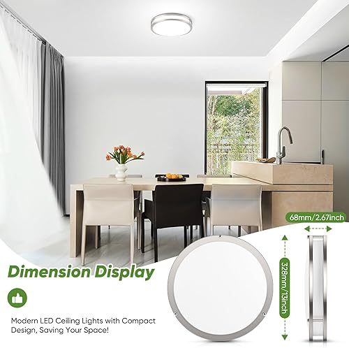 Miniatura 5 de Lámpara de techo LED de montaje empotrado de 36 W, lámpara de techo LED de 13 pulgadas 3600 LM, lámpara de techo moderna 2700 K3000 K4000 K5000