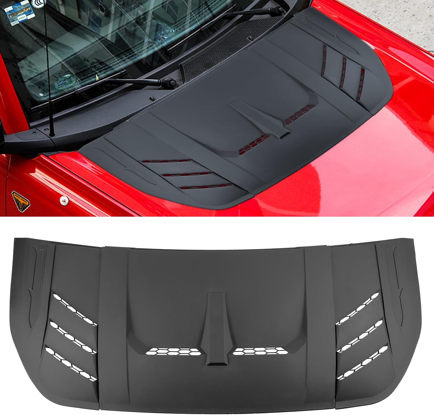 Hood Air Intake Vent Scoop Cover for Ford Bronco 2021-2026 2/4 Door, Matte Black ABS Plastic Hood Decoration for Ford Bronco2021 2022 2023 2024 2025 (Not Suitable for Ford Raptor and Sport Models)