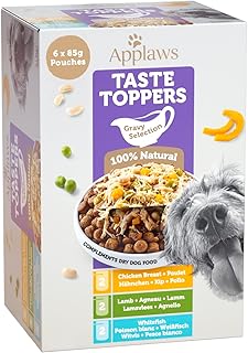 Applaws Premium Natural Nassfutter für Hunde, getreidefreie Auswahl an Huhn und Fisch in Sauce, Futter-Topping für Hunde 6 x 85g Packung product image
