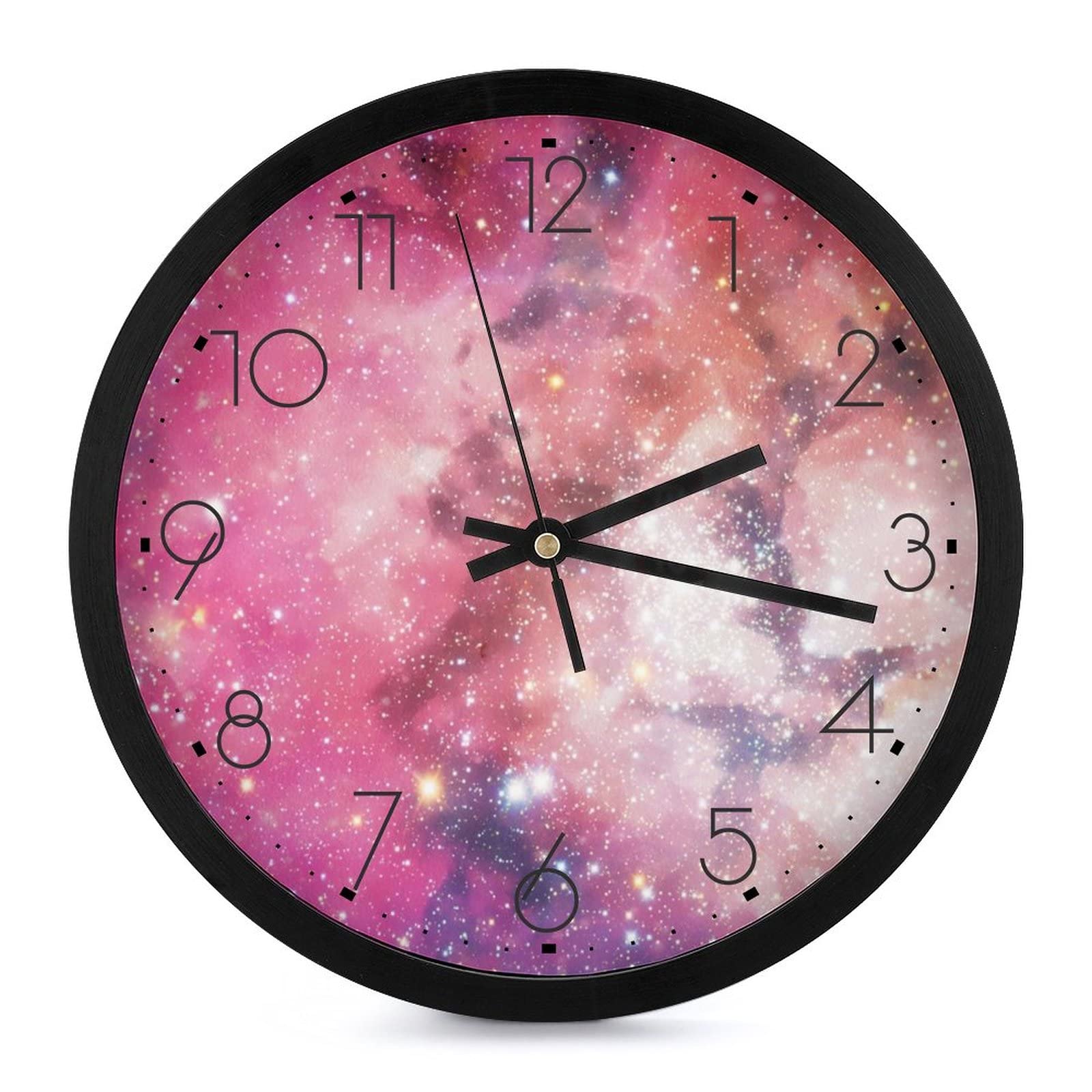 Pendule murale silencieuse Galaxie Pourpre de 25.4 cm pour décorer votre bureau