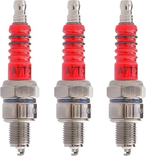 LIYYDS 3 bujías A7TC compatibles con GY6 50cc-70cc 90cc 110cc 125cc 140cc 150cc 160cc horizontal motor Z10YC Z12 Z8 Z9Y AC S102F 2795 UR3AS CRF50