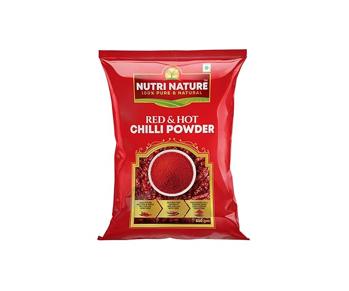 Nutri Nature Red & Hot Chilli Powder Organic Ingredients, Gunturu