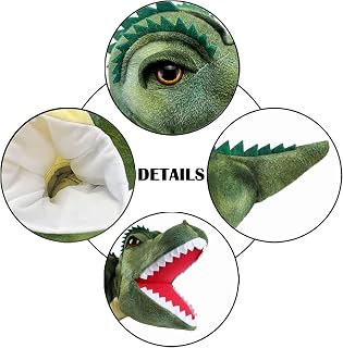 JUSTQUNSEEN Dinosaur Hand Puppets for Kids & Adults - Soft Plush Stuffed Toys with Realistic Details, Interactive Story Puppets