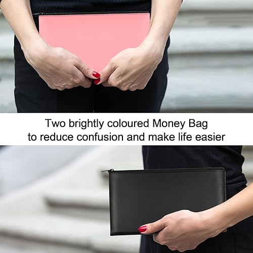 Miniatura 3 de 2 bolsas de dinero de 11 x 6.1 pulgadas, bolsas de dinero seguras y duraderas con cremallera para dinero en efectivo, impermeable, bolsa de banco de