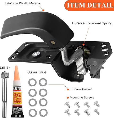 Miniatura 7 de Kit de manija de puerta interior delantera izquierda para lado del conductor compatible con Chevy Silverado Avalanche Suburban Tahoe GMC Sierra