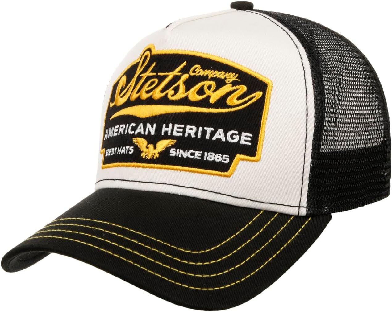 Stetson American Heritage Trucker Cap Men Breathable Mesh Snapback Summer Winter Black