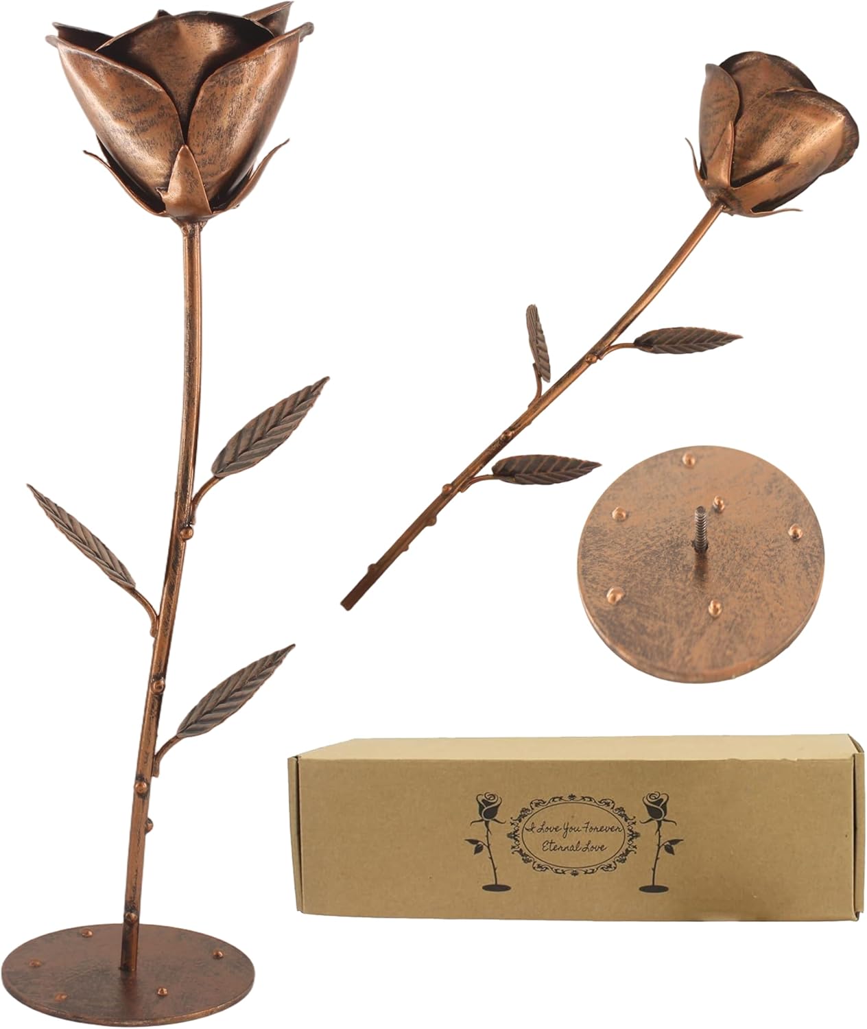 Copper Rose 7 Year Anniversary Copper Gifts for Her Anniversary Rose Gifts for Her 7 Year Men Gift for Him Metal Handcrafted Gift for Wife Husband Couple Lover Boyfriend Girlfriend