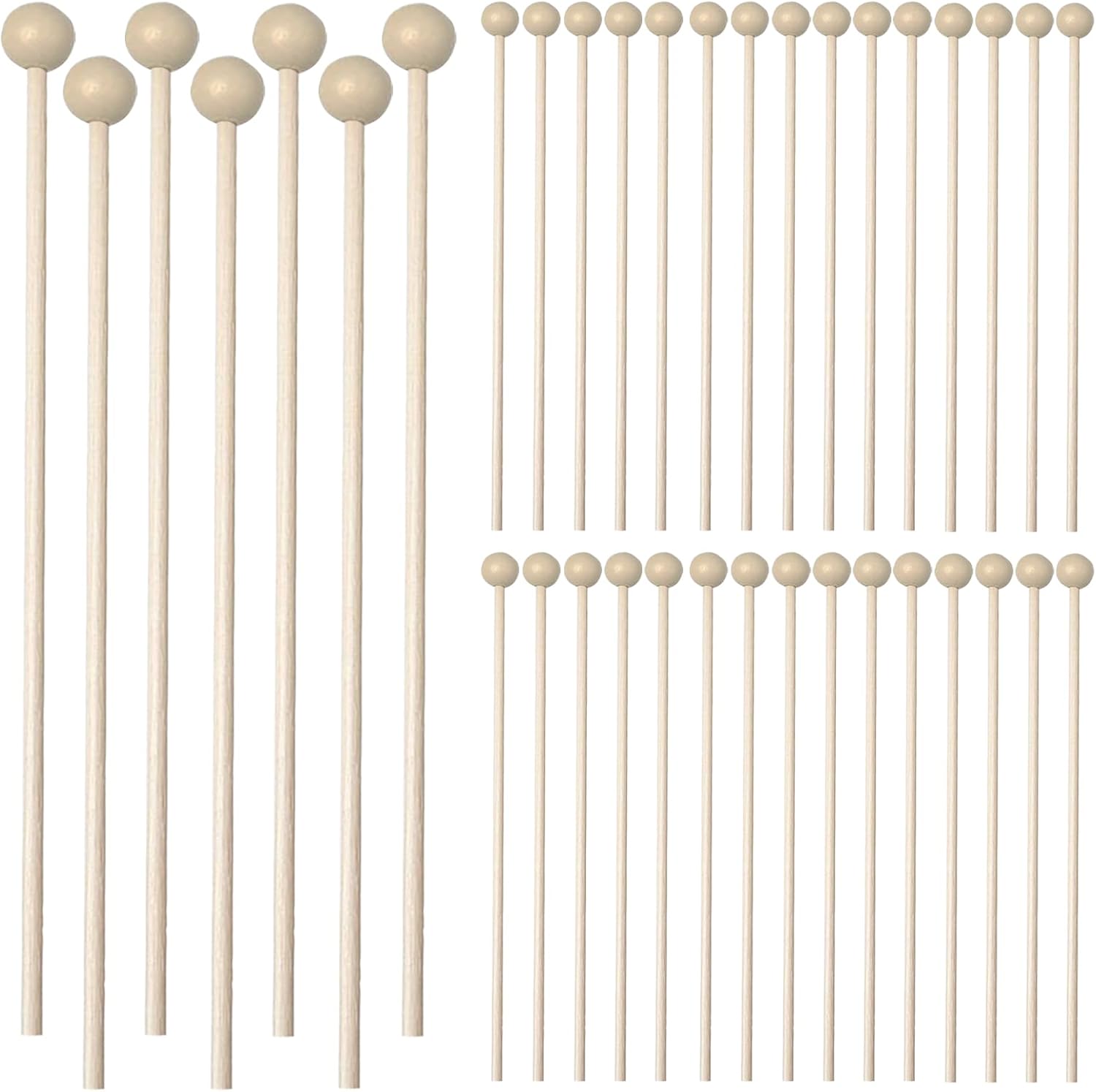 200 Pack Wooden Rock Candy Sticks with Ball Tips – 6 Inch Natural Wood Cake Pop Sticks & Drink Stirrers, Smooth Swizzle Sticks for Hot Coffee, Cocktails, Chocolate Dipping & Candy Making
