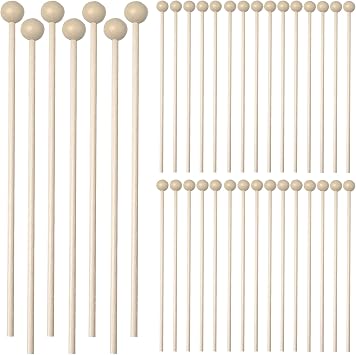 200 Pack Wooden Rock Candy Sticks with Ball Tips 6 Inch Natural Wood Cake Pop Sticks & Drink Stirrers, Smooth Swizzle Sticks for Hot Coffee, Cocktails, Chocolate Dipping & Candy Making