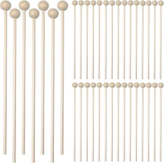 200 Pack Wooden Rock Candy Sticks with Ball Tips – 6 Inch Natural Wood Cake Pop Sticks & Drink Stirrers, Smooth Swizzle Sticks for Hot Coffee, Cocktails, Chocolate Dipping & Candy Making