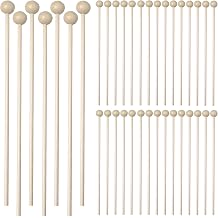 200 Pack Wooden Rock Candy Sticks with Ball Tips 6 Inch Natural Wood Cake Pop Sticks & Drink Stirrers, Smooth Swizzle Sticks for Hot Coffee, Cocktails, Chocolate Dipping & Candy Making