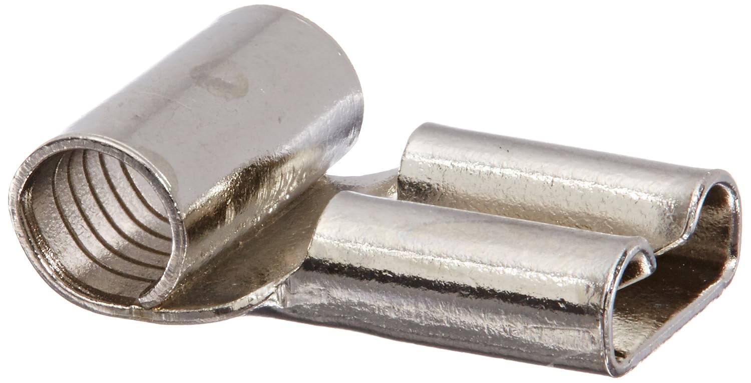 NSI HTSF12-250-3 High Temperature Female Flag Disconnect, 12-10 AWG Wire Size, 0.250" x 0.032" Tab Size