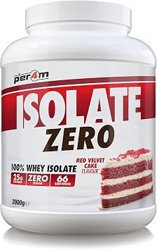 Per4m Isolate Zero Premium Whey Protein Powder | Superior Flavour Ultra Filtered + Amino Acids | Fast Absorbing Zero Sugar Gluten Free Shake for Lean Muscle & Recovery 2kg, Red Velvet Cake
