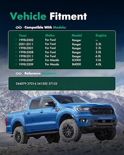 Miniatura 4 de SCITOO - Amortiguadores de gas delanteros y traseros para Ford 1998-2011 para Ranger 1998-2007 para Mazda B3000, 1998-2009 para Mazda B4000 344079