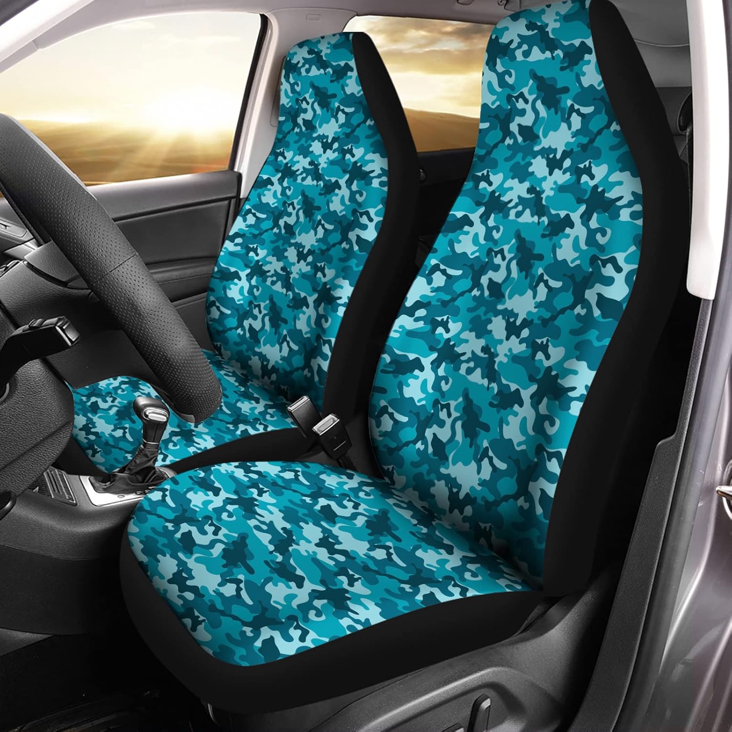 Howilath Aztec Southwest Bohemia Flowers Universal Car Front Seat Covers Set of 2, High Back Stretchy Bucket Seats for Most Cars, SUV