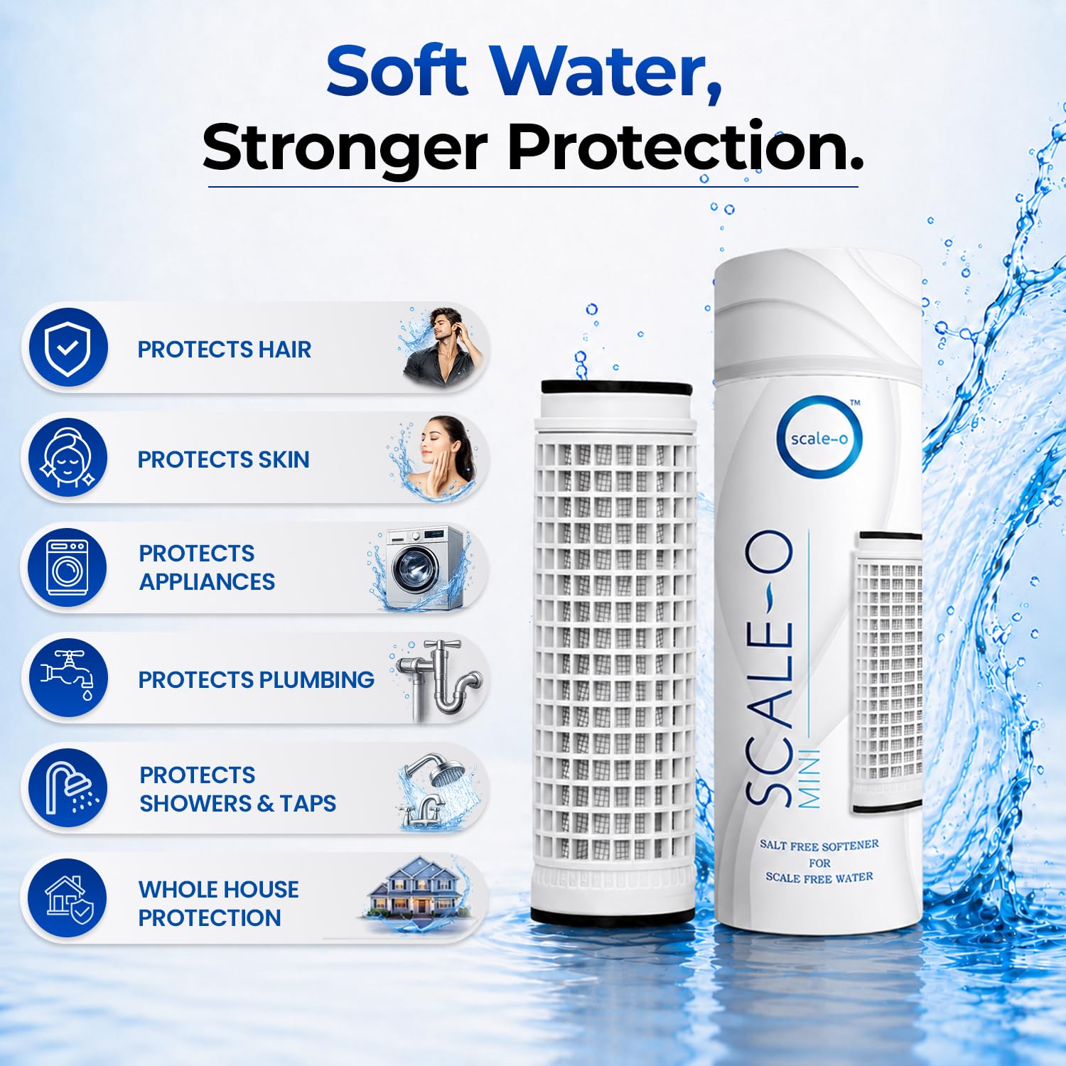 Scale-O Mini Hard Water Softener | For 500L Water Tanks | For Whole House with 3-4 People | Water Softener for Home, Bath & Taps | Improves Skin, Hair & Appliance Life 2