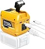 Inversor de potencia de 250W compatible con batería DeWALT 20V | Convertidor de CC a CA 110V, 1 salida de CA, 2 puertos USB y puerto de carga rápida Type-C, luz LED de 400LM, para obra, camping, emergencias, paquete de 1 1