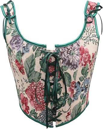 bslingerie Women Retro Vintage Victorian Push Up Bustier Going Out Crop Top Tank Top Corset Corset