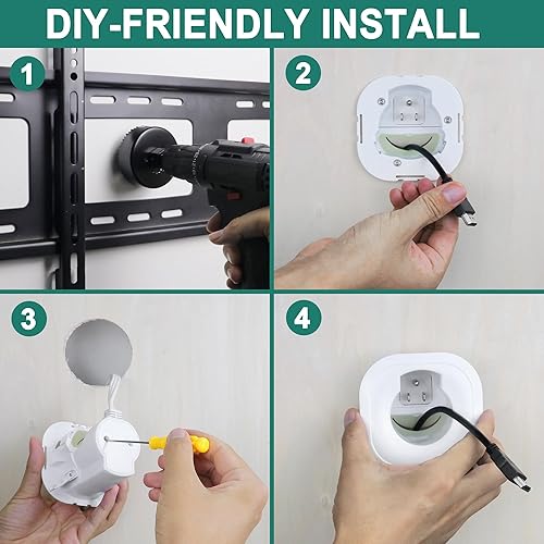 Miniatura 7 de Kit de organización de cables en la pared, ocultación de cables para pared, oculta cables de TV al montar un televisor, incluye gestión de cables de