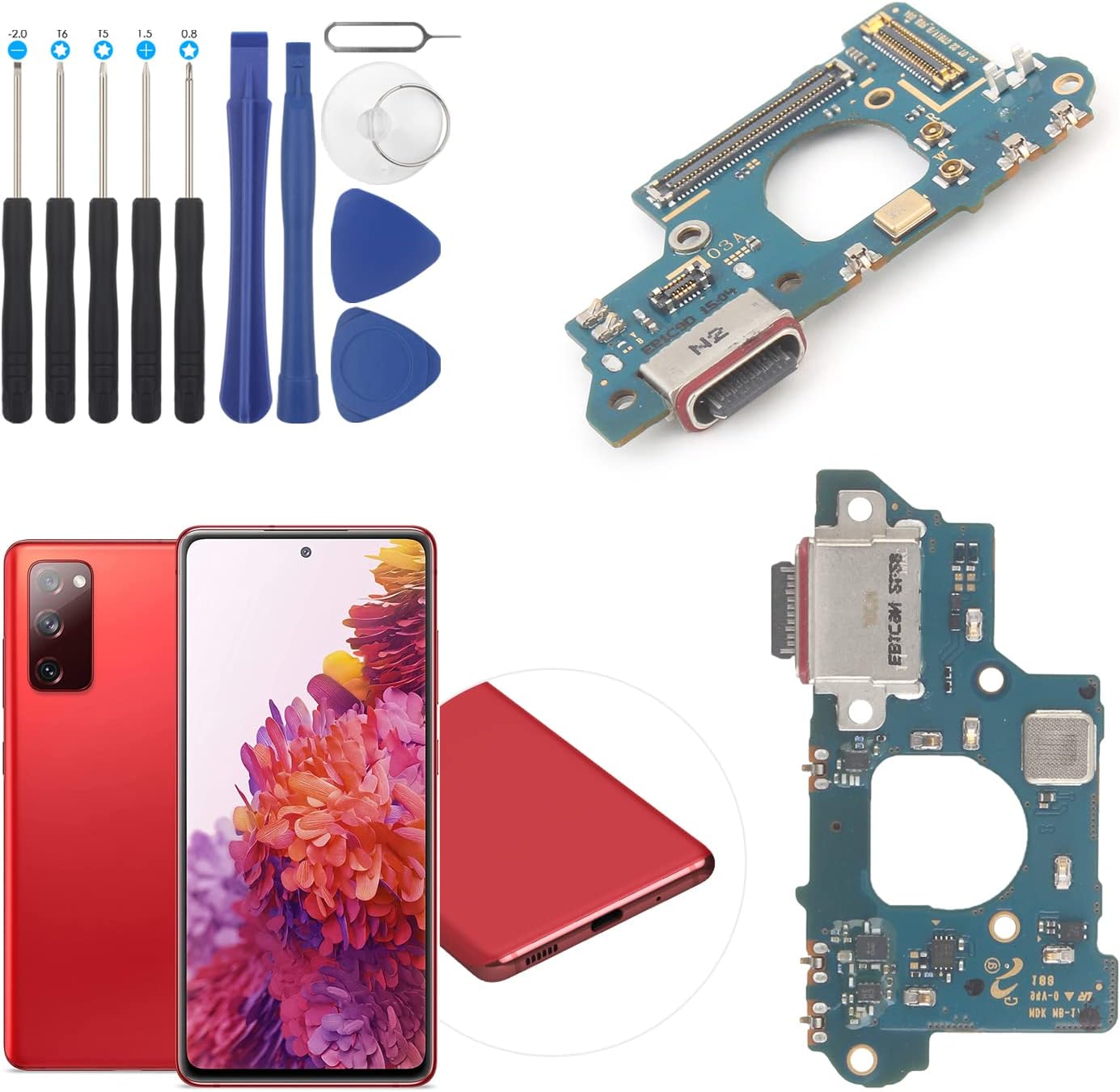 YWLRONG Dock Connector for Samsung Galaxy S20 FE 5G USB Charging Port Flex Cable Replacement for G781B G781V Type C Charger Dock Board Connector with Tools
