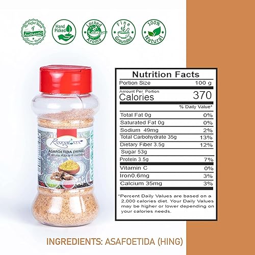 Miniatura 2 de Ramaroma Asafetida (Hing) Molido 3.5oz (100g)  Todo natural  Sin sal  Vegano  Sin OMG  Asafoetida Indian Spice  Lo mejor para sustituto de ajo y