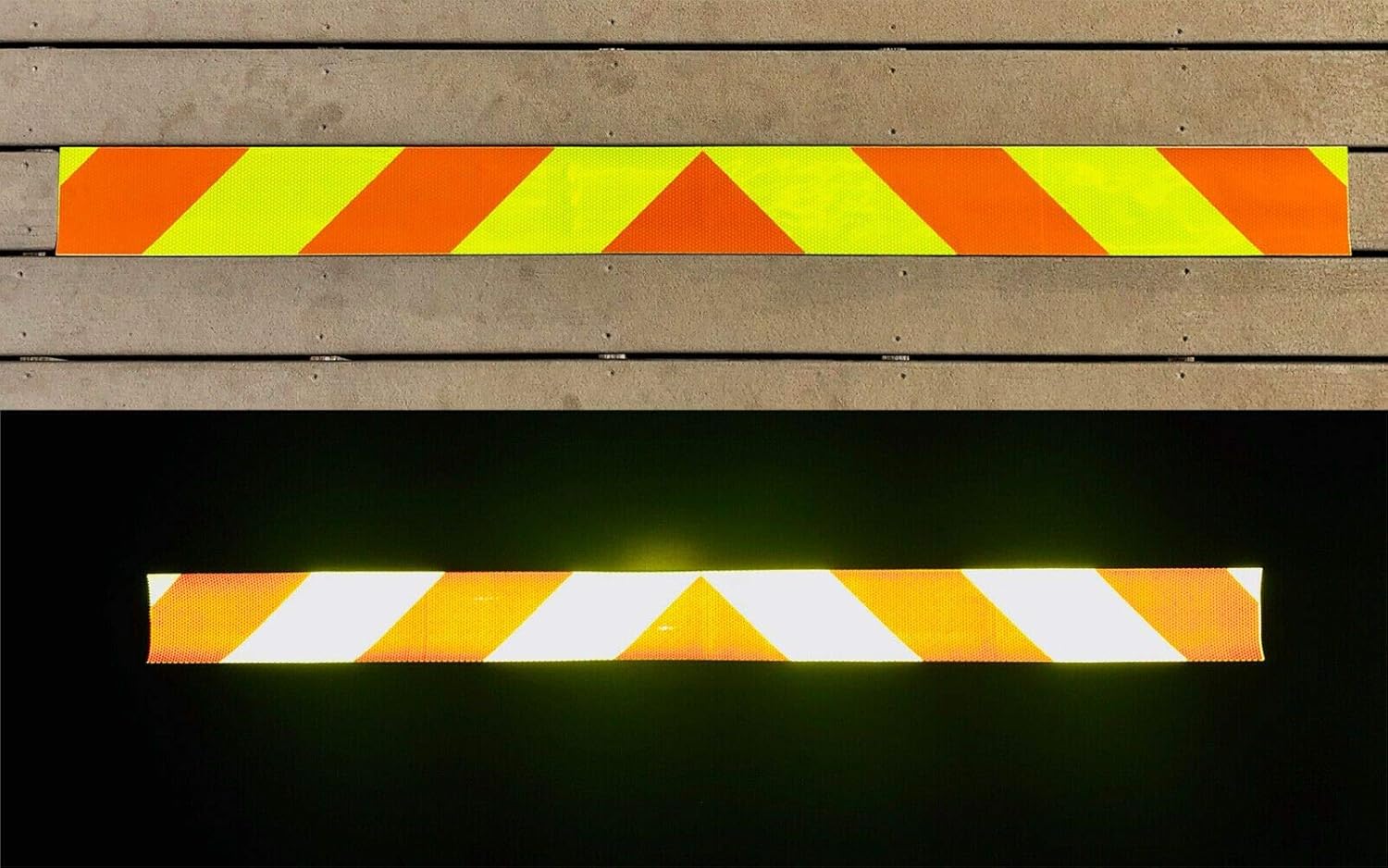 Oralite Lime & Orange Reflective Chevron Panel (Multiple Sizes) Pre-Fab Rear Safety Decal Collision Orafol V98 Reflective Tape