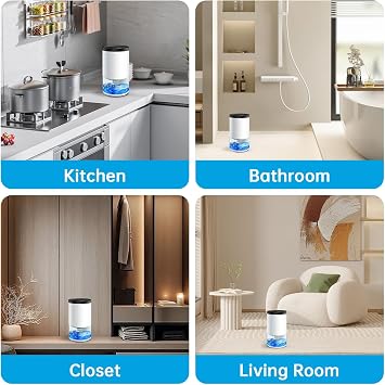 Dehumidifiers for Home, Portable Mini Dehumidifiers for Bedroom, 1000ml Small Electric Dehumidifier with Auto Shut off 7 Colorful LED Light, Quiet Dehumidifier for Wardrobe Bathroom Closet RV Bedroom