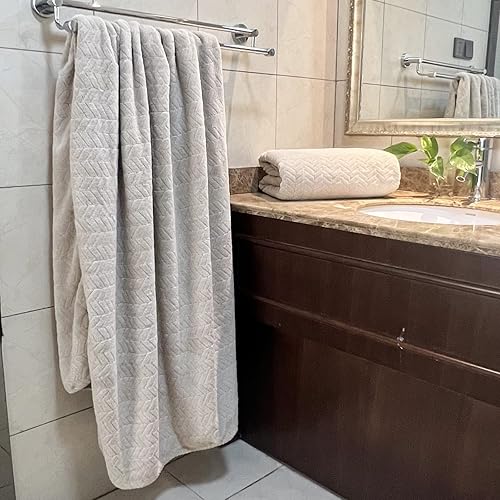 Miniatura 3 de YTYC Toallas, toallas de baño de gran tamaño de 39 x 78 pulgadas para adultos, juego de toallas de baño extra grandes de lujo para baño, toallas de