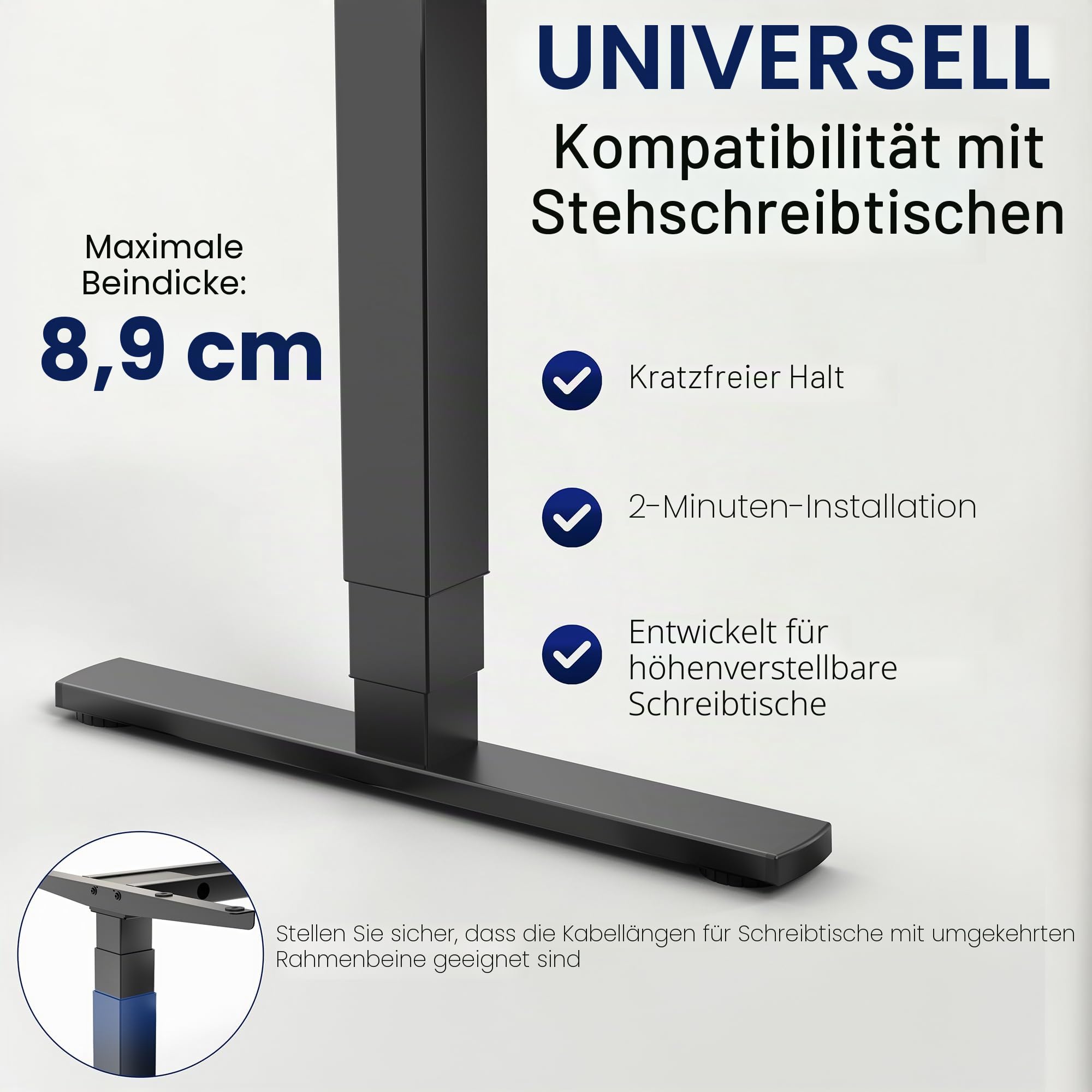 VIVO Verstellbare Tischbein-PC01C Halterung zum Festklemmen unter dem Schreibtisch, PC-Halterung, Computergehäuse, CPU-Halterung mit werkzeugloser Installation, Schwarz, MOUNT-PC01C