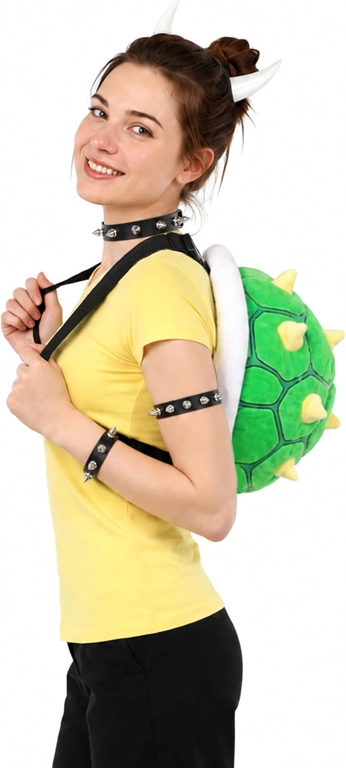 Turtle Shell Costume Accessories for Adults, 8Pcs Green Spiked Backpack Set image 2