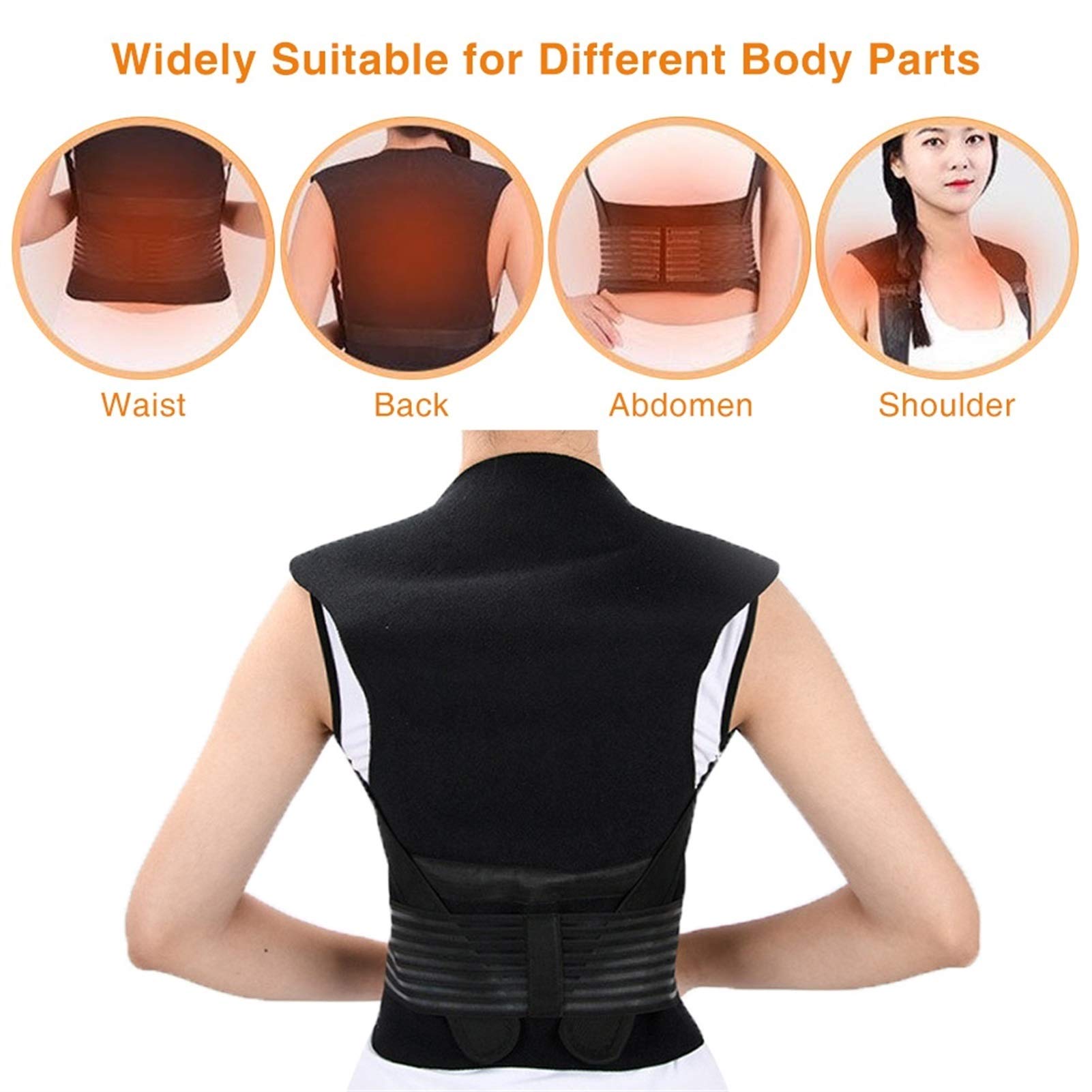 Chaleco magnético de autocalentamiento Soporte para la espalda Cinturón de apoyo Cintura Corrector de postura Columna vertebral Hombro Protección lumbar Cinturón de calor Correa para adelgaz
