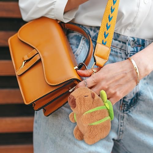 Miniatura 10 de Emoin Capybara - Juguete de peluche con almohada de 9 pulgadas con bolsa de tortuga, bonito peluche Capybara de animales de peluche, color marrón