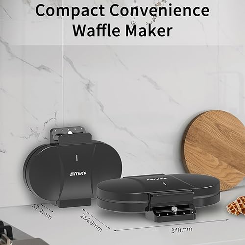 Miniatura 6 de Gofrera eléctrica en forma de corazón 2 placas térmicas antiadherentes de doble cara con control de tostado ajustable de 5 ajustes para