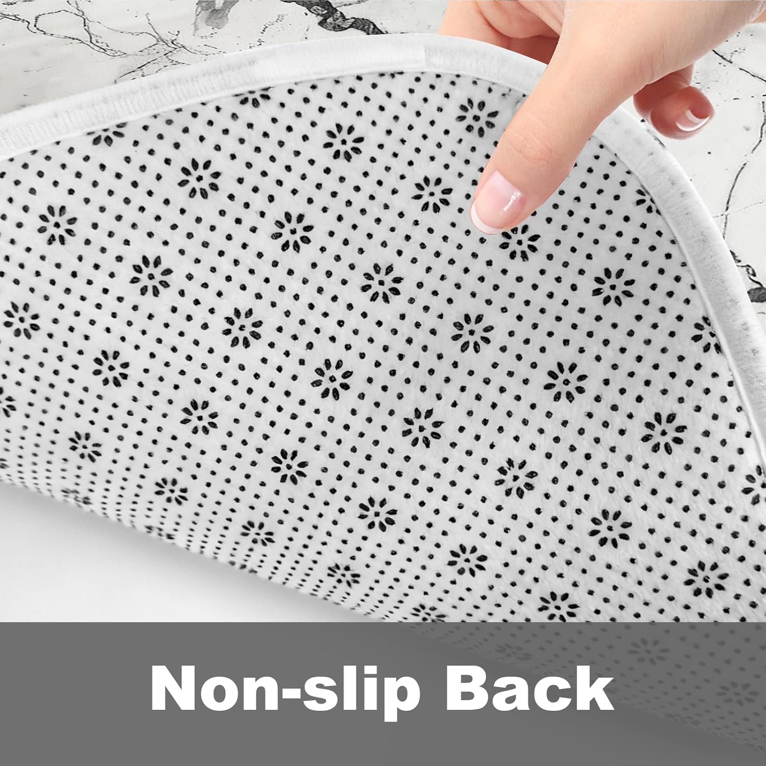 TheBlackSpot Grey and White Bathroom Rugs 20 x 31 Marble Modern Luxury Abstract Bath Mat 16 x 24 Sets 3 Piece Imitation Cashmere Anti Slip Mats U-Shaped Contour Shower Mat