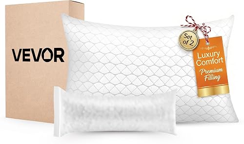 VEVOR Original Adjustable Pillow, Queen Size Bed Pillows for Sleeping, Cross Cut