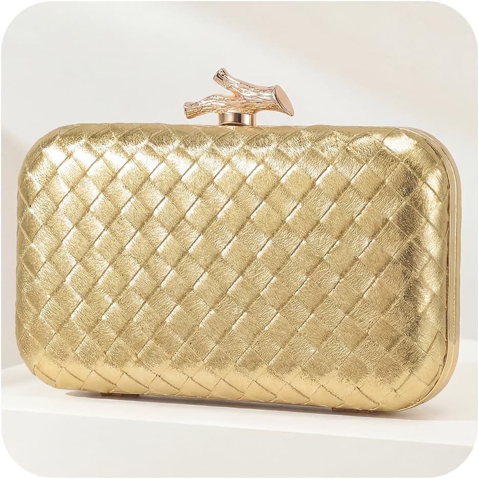 CHUNLI Clutch Purses for Women Evening/Wedding Chic Woven Bag Formal PU Leather Purse Designer Handbags for Women