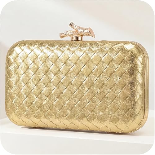 CHUNLI Clutch Purses for Women Evening/Wedding Chic Woven Bag Formal PU Leather Purse Designer Handbags for Women