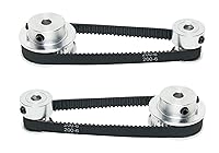 Vista 12 de Juego de 2 piezas 2GT Polea de distribución de aluminio 20 y 36 dientes 5 mm de orificio Rueda sincrónica con 2 piezas Longitud de 200 mm, ancho