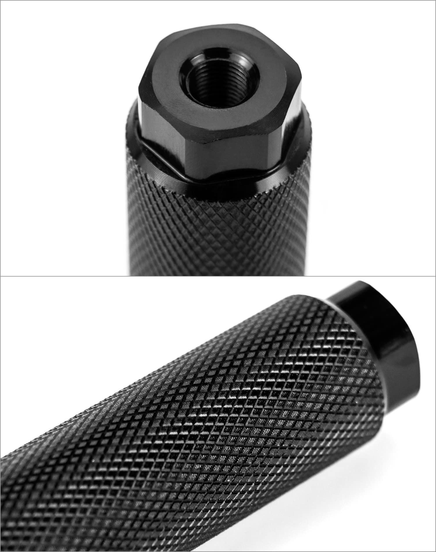 QWORK® - Bicicleta de pegs, BMX Pegs, Antideslizante aleación de Aluminio para BMX, Bicicleta de Carretera, reposapiés de Acrobacias, Color Negro