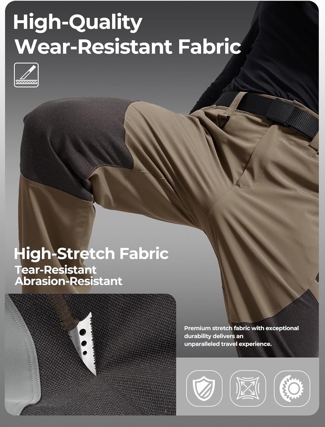 FREE SOLDIER Men's Waterproof Ski Pants Winter Thermal Insulated Snow Ski Pants with Zipper Pockets - Image 4